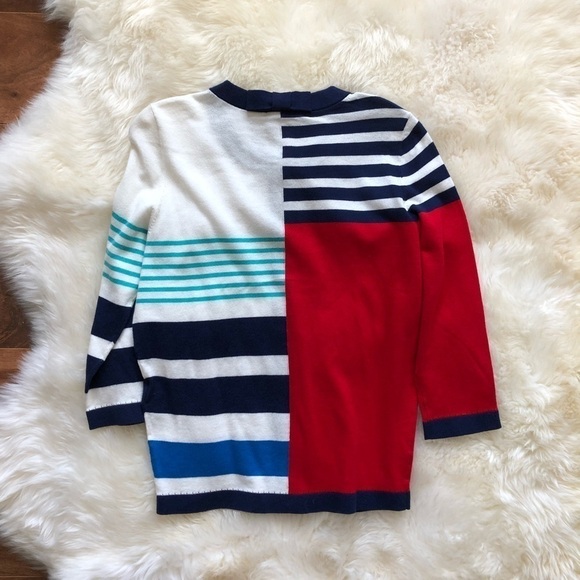 Kate Spade Ollie Stripe Bow Neck Cardigan Sweater - Picture 6 of 7